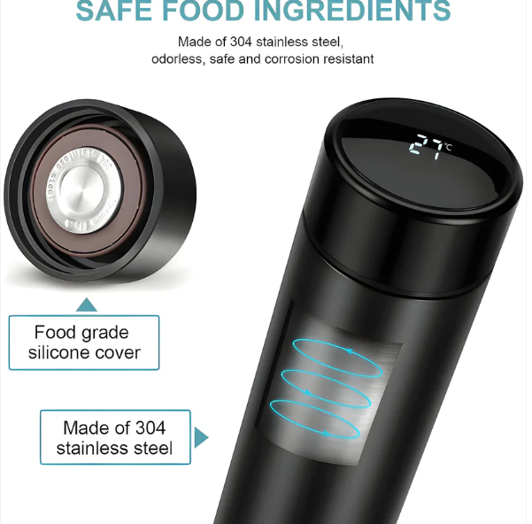 0726 Smart Vacuum Insulated Water Bottle With LED Temperature Display (1 Pc / Multicolor)