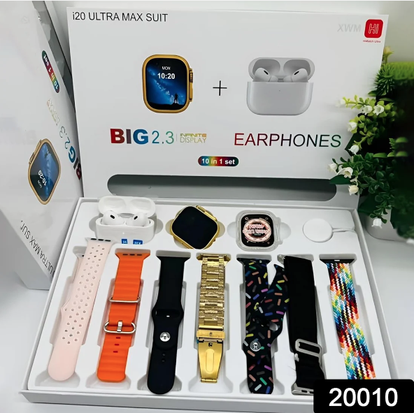 7 In 1 Ultra Smart Watch Combo With Seven Classic Straps & Transparent Screen Guard (1 Set / Mix Color)