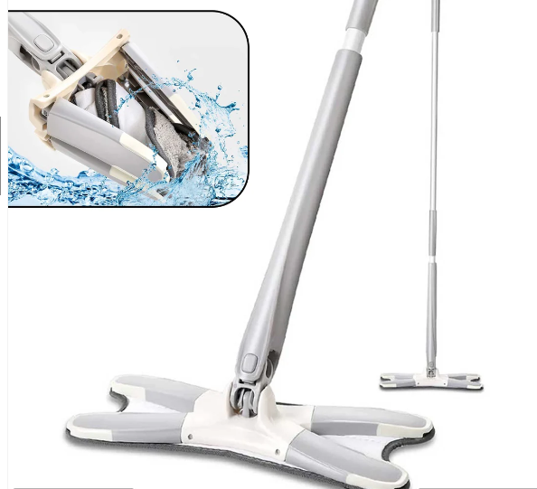 X Shape Mop or Floor Cleaning Hands-Free Microfiber Flat Mop - Image 2