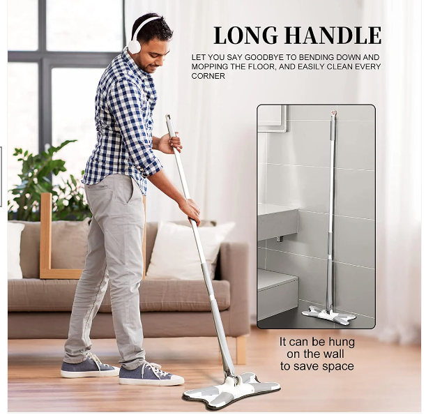 X Shape Mop or Floor Cleaning Hands-Free Microfiber Flat Mop - Image 5