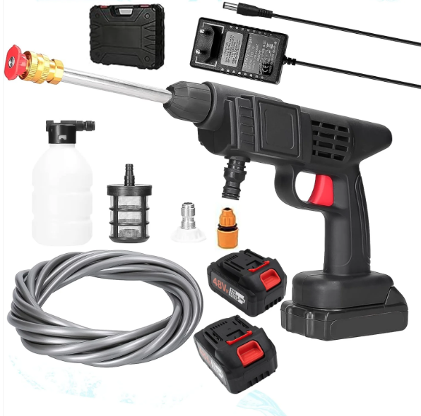 Double Battery Car Washer Gun Wireless High Pressure